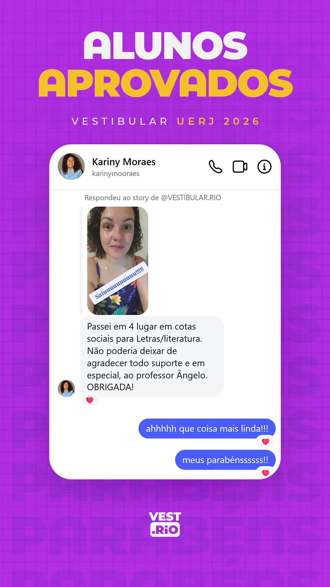 Depoimento de Kariny
