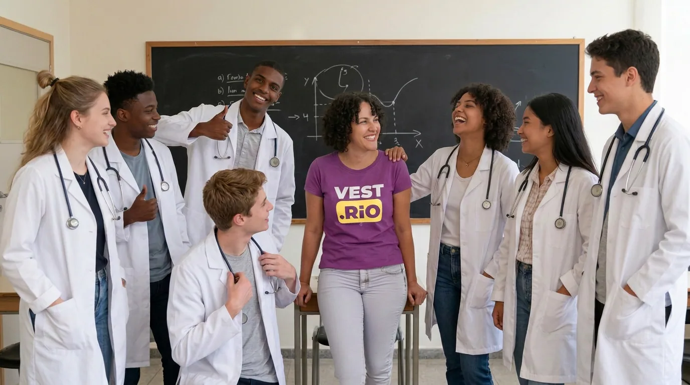 Eloah com os alunos do VestRio